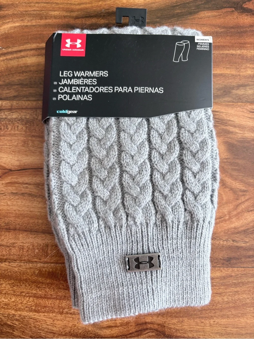 NWT NEW Under Armour UA Women's Gray Cable Knit Around Town Leg Warmers